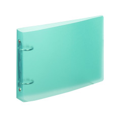 Viquel - Classeur à fiches Bristol 14,8x21cm souple et résistant - 2 anneaux - Format A5 (25x16,5cm) - Vert turquoise translucid