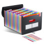 ThinkTex Trieur à Soufflets Classeur Rangement, 26 Pochettes A4 Range Document Plastique Classement Extensible Accordéon Organis ThinkTex Trieur à Soufflets Classeur Rangement, 26 Pochettes A4 Range Document Plastique Classement Extensible Accordéon Organis