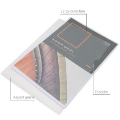 Waytex 931308 Pochette Coin Transparente A4 Grainées 90 microns – Paquet de 50