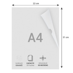 Waytex 931308 Pochette Coin Transparente A4 Grainées 90 microns – Paquet de 50