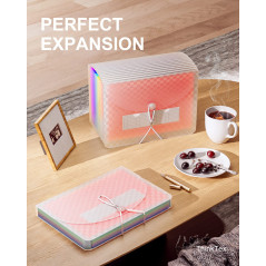ThinkTex Trieur A4, 12 Compartiments Trieur Document, Rangement Papier Administratif, Range Document avec Intercalaire, Support 