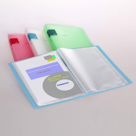TUKA-i-AKUT Lot de 4 protège-documents en polypropylène A5, 160 pochettes transparentes pour 320 feuilles (par livre, 40 pochett