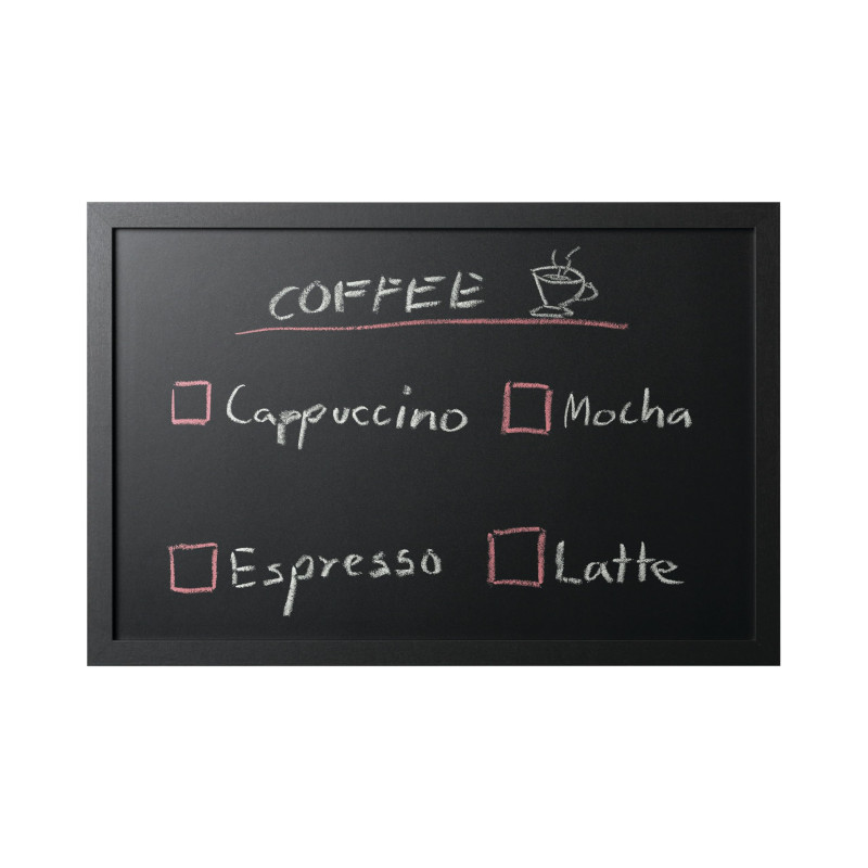 Bi-Office Back2Chalk Essentials Tableau à craie Noir Cadre en MDF Noir Mat 60x40cm Bi-Office Back2Chalk Essentials Tableau à craie Noir Cadre en MDF Noir Mat 60x40cm