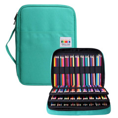 BOMKEE 220 Trous Trousse de Crayon et Grande Capacité Sac à Crayons Multifonction zippée avec poignée Portable Imperméable étui 