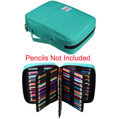 BOMKEE 220 Trous Trousse de Crayon et Grande Capacité Sac à Crayons Multifonction zippée avec poignée Portable Imperméable étui 