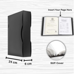 Arpan – Porte-documents avec 150 pochettes, 300 pages, noir, format A4