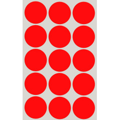Royal Green Gommettes Étiquettes Autocollantes Rondes Rouge Fluo Environ 3 cm (30 mm) Paquet de 225