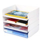 Corbeille à courrier empilable Stable-Bac à courrier - Organisateur de Bureau - Porte-Documents A4(Blanc-4 couches) Corbeille à courrier empilable Stable-Bac à courrier - Organisateur de Bureau - Porte-Documents A4(Blanc-4 couches)
