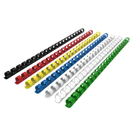 RAYSON Peignes de reliure en plastique, 21 anneaux, capacité de reliure de 90 feuilles, dos de reliure à peigne multicolore de 1