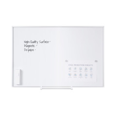 Bi-Office Tableau Blanc New Generation, Magnétique en Acier Laqué, Cadre en Aluminium, Porte-Marqueur Coulissant, 120 x 90 cm
