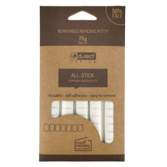 D.RECT Pastilles adhésives blanches | Amovibles | Pâte adhésive malléable | Blister de 80 pads