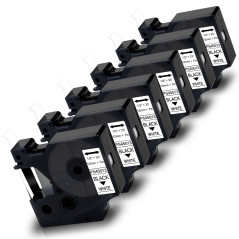 Pristar 6x 12mm Compatible Ruan pour 45013 S0720530 pour Noir sur Blanc Dynmo LabelManager 160 280 210D 360D 420P PnP LabelWrite
