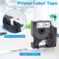 Pristar 6x 12mm Compatible Ruan pour 45013 S0720530 pour Noir sur Blanc Dynmo LabelManager 160 280 210D 360D 420P PnP LabelWrite