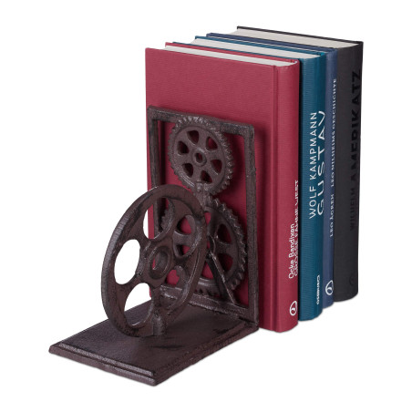 relaxdays Serre, Presse Fonte, Range-Livres décoration Vintage, pellicule, HxlxP: 16x13x10 cm, Brun, Filmrolle, 16 x 13 x 10 cm