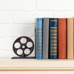 relaxdays Serre, Presse Fonte, Range-Livres décoration Vintage, pellicule, HxlxP: 16x13x10 cm, Brun, Filmrolle, 16 x 13 x 10 cm