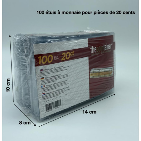 ceconcept l100tc020 pacchetto di 100 Custodie moneta 0,20 Euro, 100 Pezzi