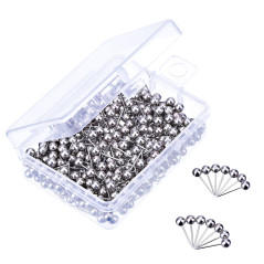 Carte de Voyage Push Pins avec 1/8 Pouces Point de Tête Et D'acier, 400 Pack (Argenté)