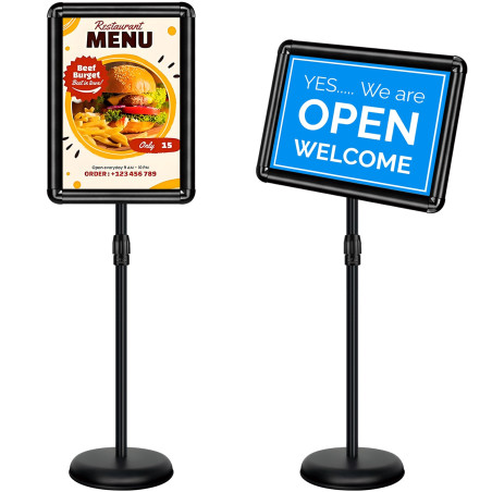 Porte-affiche en aluminium, support pour affiche, panneau d'affichage, présentoirs, enseigne de piédestal réglable, présentoir p