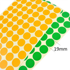 Lot de 1120 petits autocollants ronds à pois colorés de 19 mm - 16 couleurs - Pour bureau, école, calendrier, cartes