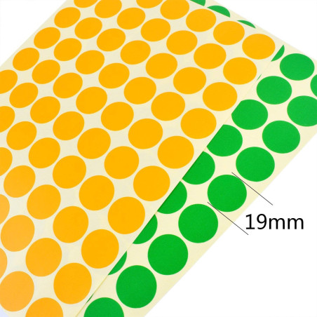 Lot de 1120 petits autocollants ronds à pois colorés de 19 mm - 16 couleurs - Pour bureau, école, calendrier, cartes