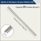 RAYSON Spirale reliure métalliques, Capacité de reliure 25 feuilles, 6,4 mm, 34 anneaux, A4, Pas de 3:1, Noir, Paquet de 100 RAYSON Spirale reliure métalliques, Capacité de reliure 25 feuilles, 6,4 mm, 34 anneaux, A4, Pas de 3:1, Noir, Paquet de 100