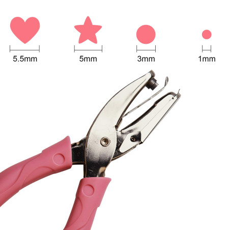 AIEX 1mm Pince Perforatrice Rond Perforateur perforateur à poinçon Rond en Papier Rond Unique, avec poignée Rose pour Papier d'a