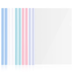 10 Pcs Clear Covers Report avec U-Type Sliding Bar, fournitures scolaires de bureau Transparent Resume Presentation File Dossier
