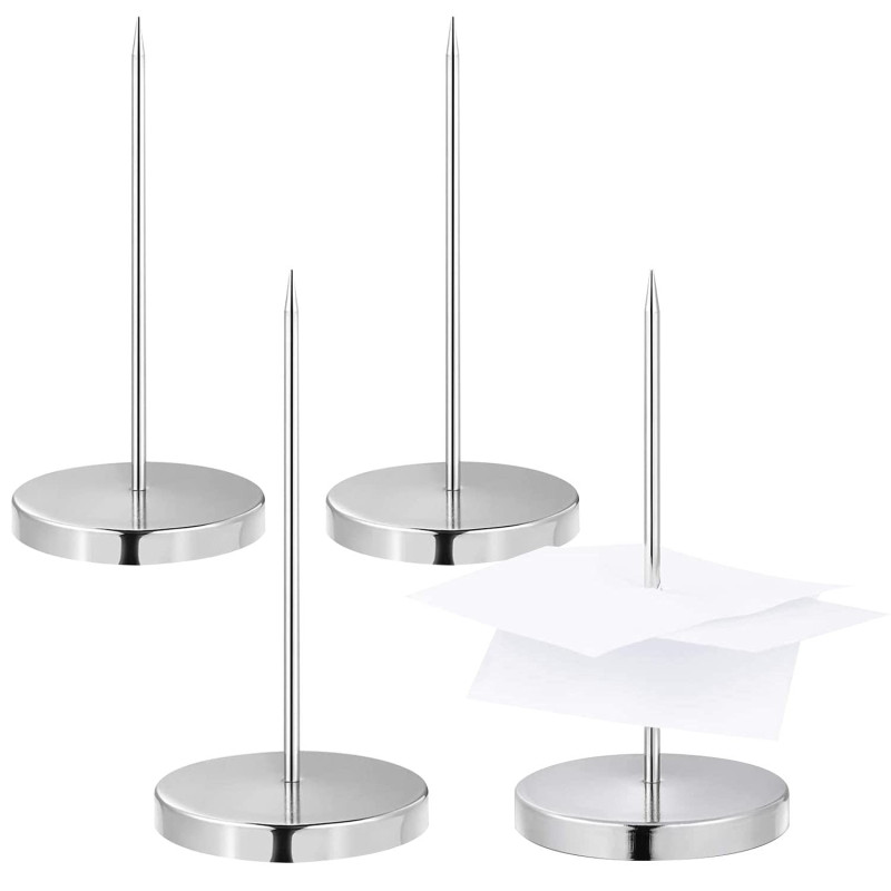 TSHAOUN 4 pcs Pique-Note en Métal, Facture Aiguille avec Rond Support Base, Porte-Mémo Pique-Fiches Porte Mémo Pour Factures Por TSHAOUN 4 pcs Pique-Note en Métal, Facture Aiguille avec Rond Support Base, Porte-Mémo Pique-Fiches Porte Mémo Pour Factures Por