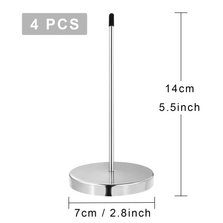 TSHAOUN 4 pcs Pique-Note en Métal, Facture Aiguille avec Rond Support Base, Porte-Mémo Pique-Fiches Porte Mémo Pour Factures Por