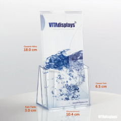 VITAdisplays Présentoir à prospectus Transparent Format DIN long (DL)