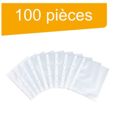 perfect line 100 pochettes transparentes pour documents DIN-A5, pochette plastique transparentes, pochette A5 grainées, Fabriqué