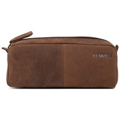 LEABAGS Grande Trousse en Cuir | Porte-Stylo Porte-Bagages pour Homme | Université école de Travail | Trousse à Sac | Étui en Cu