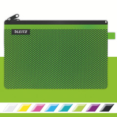 Leitz WOW Trousse à crayons Zippée en Nylon, Lavable, Idéale pour le Rangement, Grand (23x15cm) - Vert