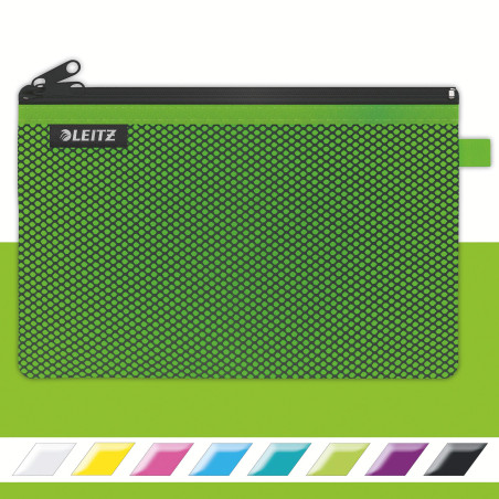 Leitz WOW Trousse à crayons Zippée en Nylon, Lavable, Idéale pour le Rangement, Grand (23x15cm) - Vert