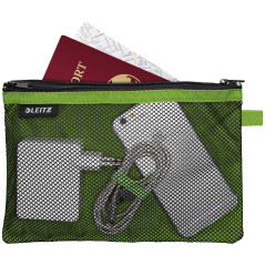 Leitz WOW Trousse à crayons Zippée en Nylon, Lavable, Idéale pour le Rangement, Grand (23x15cm) - Vert