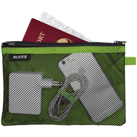 Leitz WOW Trousse à crayons Zippée en Nylon, Lavable, Idéale pour le Rangement, Grand (23x15cm) - Vert