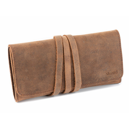 skaard Étui à Crayons XL | Cuir de Buffle véritable | Aussi pour brosses | Marron