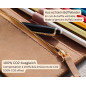 skaard Étui à Crayons XL | Cuir de Buffle véritable | Aussi pour brosses | Marron