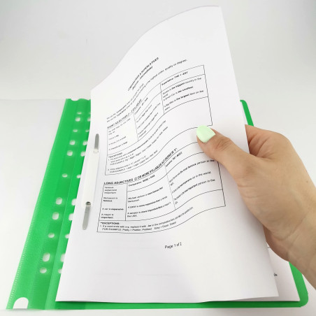 D.RECT Chemises de Présentation à Lamelles A4 – Lot de 10 – Couverture Transparente – Reliures à Feuilles Mobiles avec Perforati