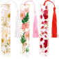 VEGCOO 3 Marque-Pages Floraux en Résine avec Fleurs Claires, Personnalisés avec Glands pour Professeurs, Lecteurs - Cadeaux d'An VEGCOO 3 Marque-Pages Floraux en Résine avec Fleurs Claires, Personnalisés avec Glands pour Professeurs, Lecteurs - Cadeaux d'An