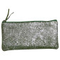 Clairefontaine 410101C - Trousse Scolaire Plate Verte et argentée motif Serpent 22x11 cm en Véritable Cuir d'Agneau - Fourniture Clairefontaine 410101C - Trousse Scolaire Plate Verte et argentée motif Serpent 22x11 cm en Véritable Cuir d'Agneau - Fourniture