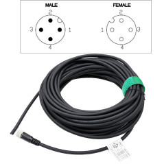 HangTon Actionneur d'encodeur de capteur M12 A codé 4 broches femelle pour fil ouvert pour automatisation industrielle, périphér