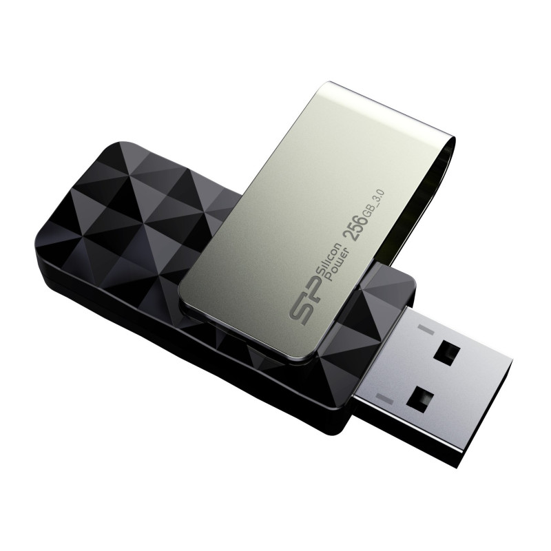 Silicon Power Blaze B30 256 Go USB 3.0 (3.1 Gen 1) Type-A Black, Silver USB Flash Drive – USB Flash Drives (256 Go, USB 3.0 (3.1
