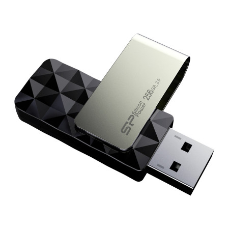 Silicon Power Blaze B30 256 Go USB 3.0 (3.1 Gen 1) Type-A Black, Silver USB Flash Drive – USB Flash Drives (256 Go, USB 3.0 (3.1