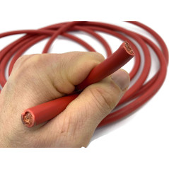 eXODA Câble batterie 35 mm² 5m câble cuivre rouge H07V-K35 en une seule pièce