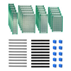 QWORK® 50pcs PCB Board Kits, 20pcs PCB Universal Board + 10pcs 3 Pin Broches Bornier à Visser + 20pcs Male/Femelle Header Connec