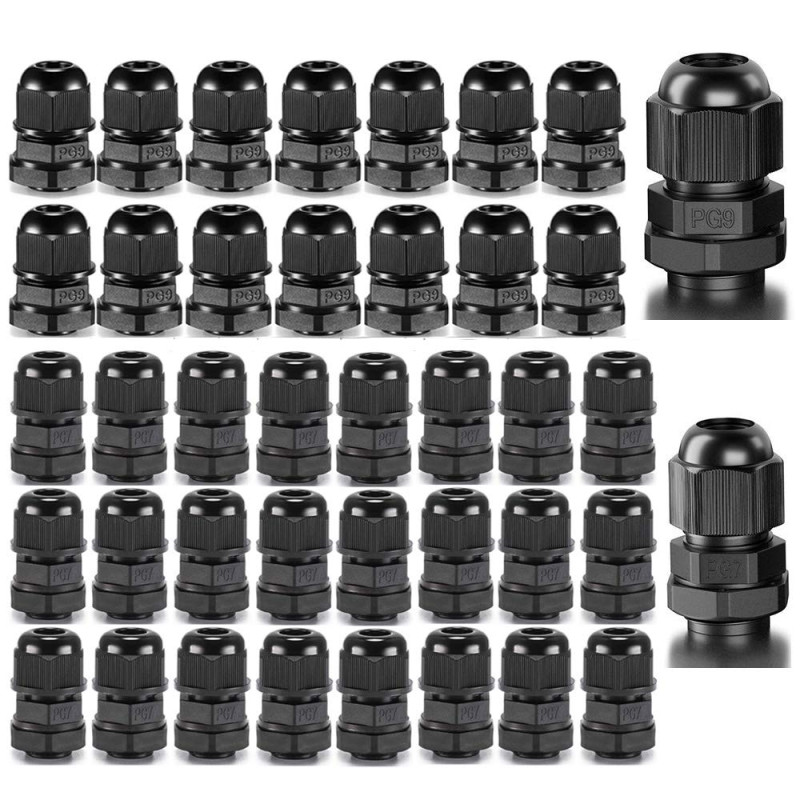 Gebildet 30pcs PG7 + 20pcs PG9 Presse-étoupes, Connecteurs Câble IP68 étanches, M12 M16 Collier Plastique Connecteu 3-8mm, Gland Gebildet 30pcs PG7 + 20pcs PG9 Presse-étoupes, Connecteurs Câble IP68 étanches, M12 M16 Collier Plastique Connecteu 3-8mm, Gland