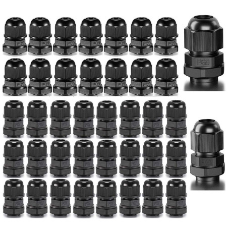 Gebildet 30pcs PG7 + 20pcs PG9 Presse-étoupes, Connecteurs Câble IP68 étanches, M12 M16 Collier Plastique Connecteu 3-8mm, Gland