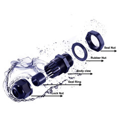 Gebildet 30pcs PG7 + 20pcs PG9 Presse-étoupes, Connecteurs Câble IP68 étanches, M12 M16 Collier Plastique Connecteu 3-8mm, Gland