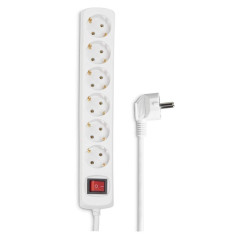 Hama Multiprise 6 Prises 16A avec Interrupteur (Rallonge multiprises 1.4m, Bloc 6 Prises Type F Schuko, 3680W Max, Idéal Bureau 